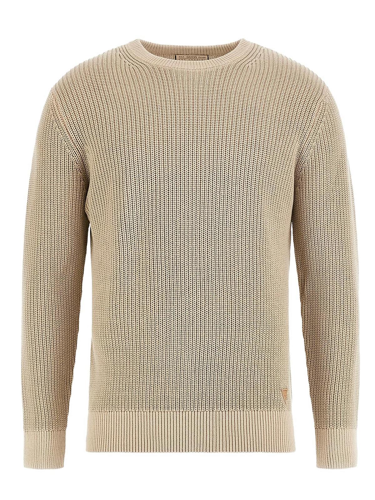 Мужской джемпер Guess - Delmar CN LS Washed Ribbed SWT (M4YR11 Z3421) Бежевый - L, фото №3