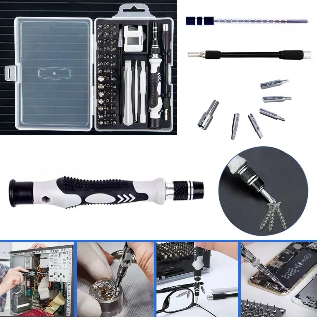 Набір викруток Precision 52-в-1 Магнітний Міні Комп'ютерний, фото №6