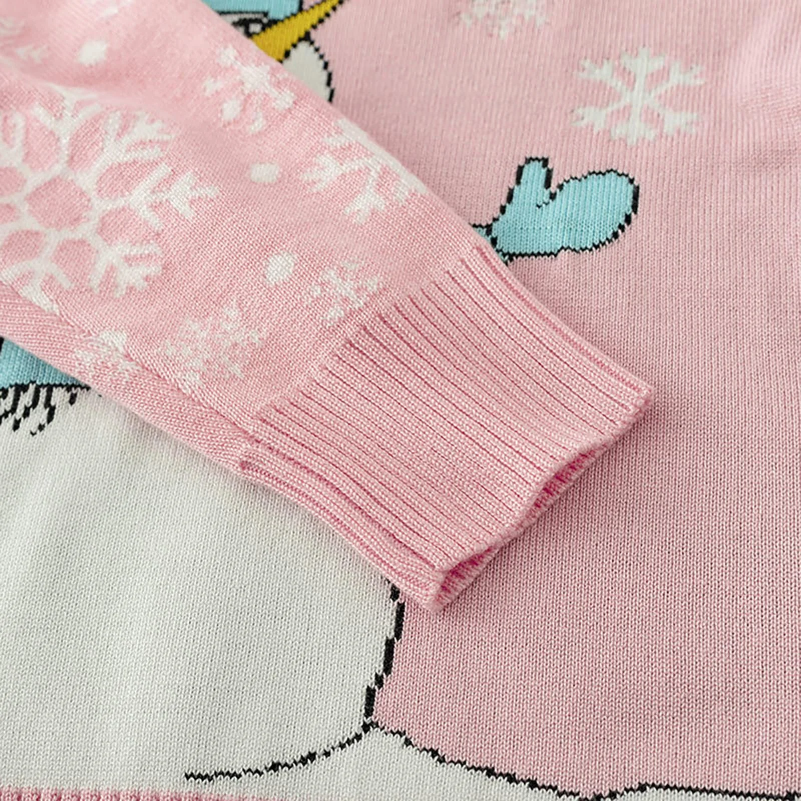 Зимовий Різдвяний дитячий мультяшний світшот із сніговиком для дівчинки, фото №7