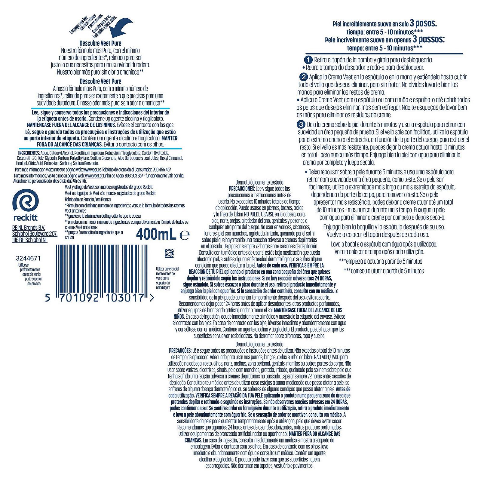 Крем для депиляции Veet Sensitive Skin Dispenser 400 мл, фото №9