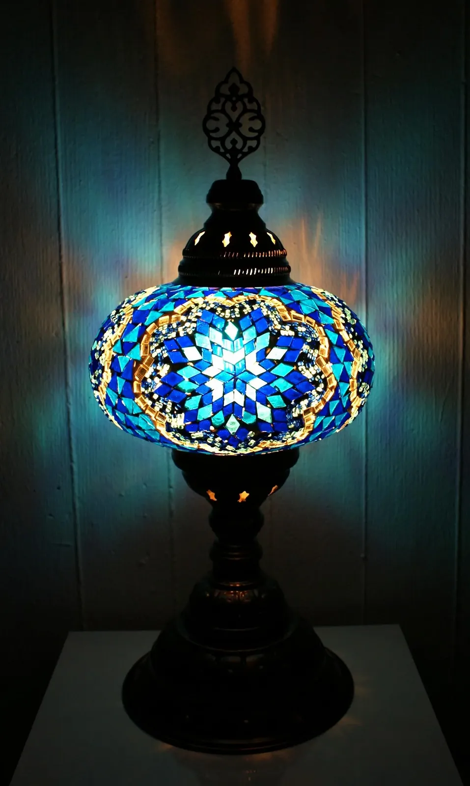 Настільна лампа XL Мозаїчна Східна Синя, фото №1