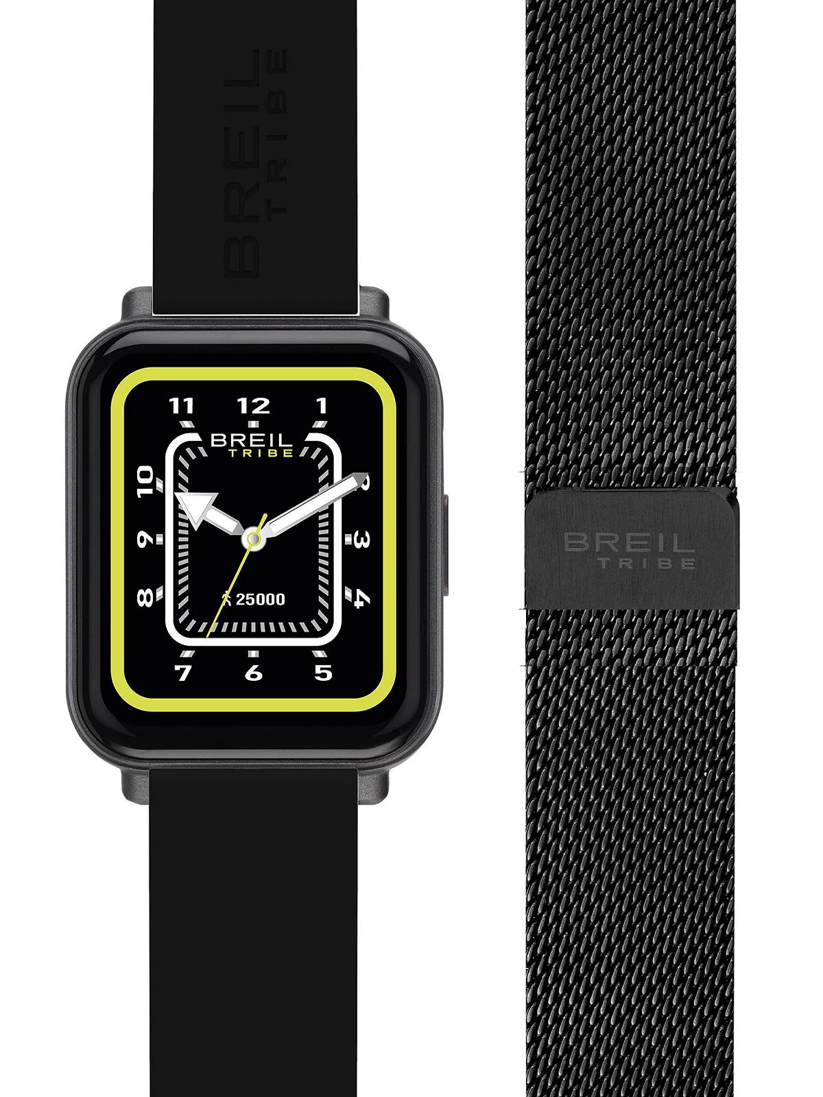 Смарт-часы Breil EW0675 SBT-2 с силиконовым ремешком и сменным ремешком из нержавеющей стали черный класс защиты IP68 45 мм черный спортивный, фото №2