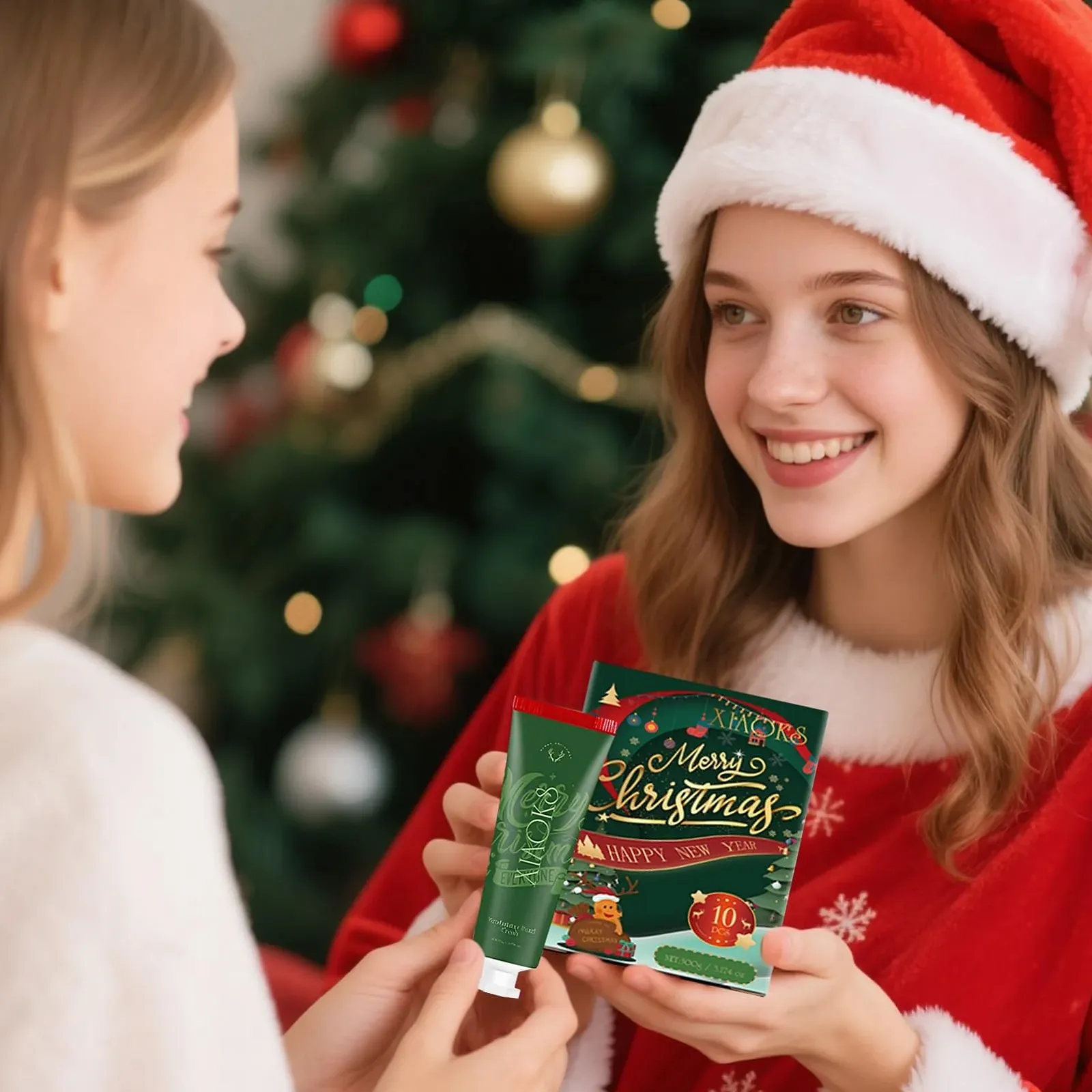 Крем для рук Мини-набор, 10 шт Мини-крем для рук Рождественский для очень сухой кожи, Рождественский набор кремов для рук, Рождественские подарки для женщин, мужчин, коллег, детей, фото №7