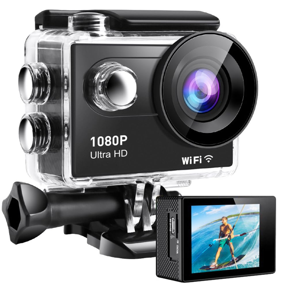 Екшн-камера Andoer Action 1080P 12MP Водонепроникна 30 м 120° Чорна, фото №1