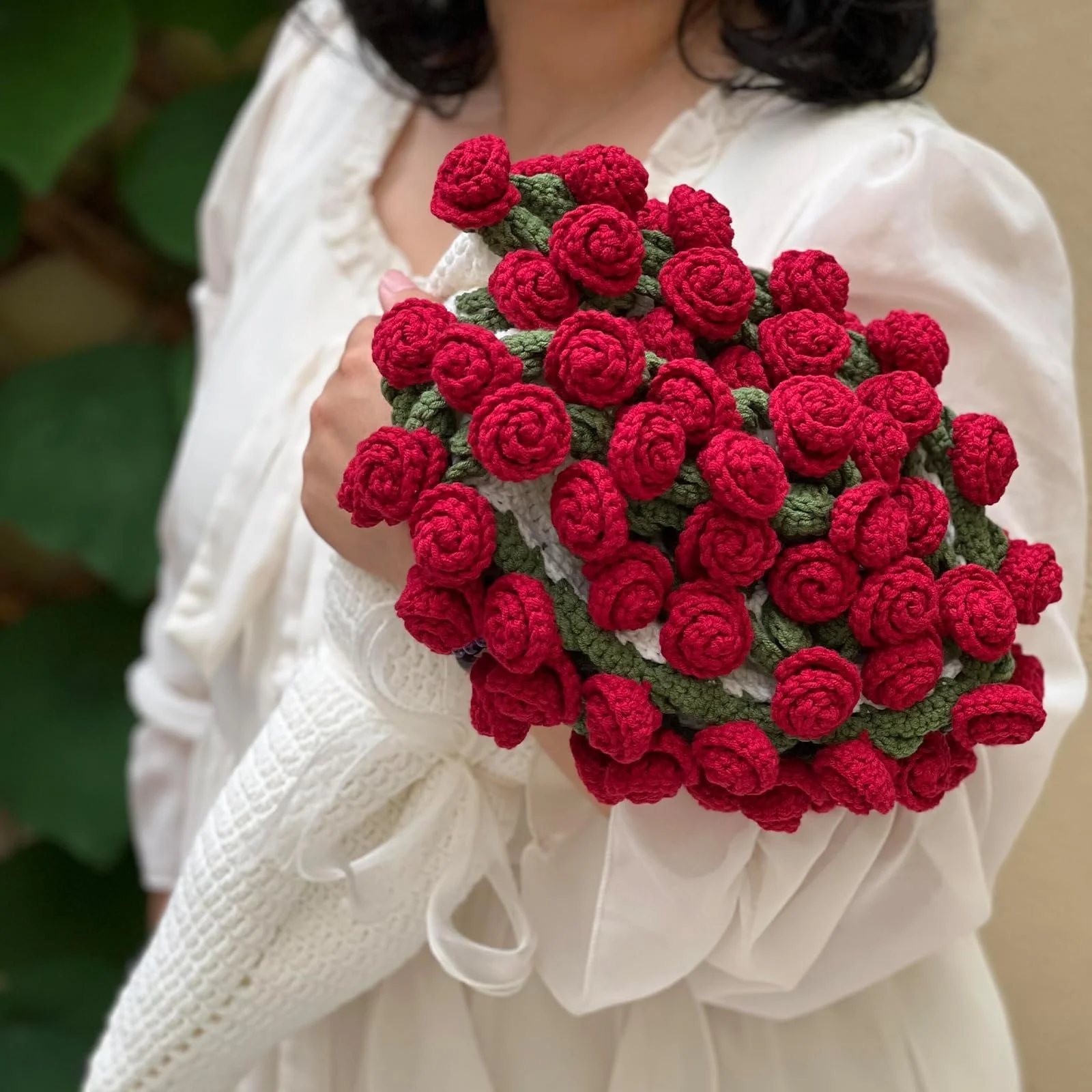 Плед Цветочный букет LWuuywa, Готовый букет роз, Вязаный крючком плед, Цветы ручной работы, Плед из букета роз, Романтический подарок (Роза, 80 см), фото №3 Плед Цветочный букет LWuuywa, Готовый букет роз, Вязаный крючком плед, Цветы ручной работы, Плед из букета роз, Романтический подарок (Роза, 80 см), фото №3