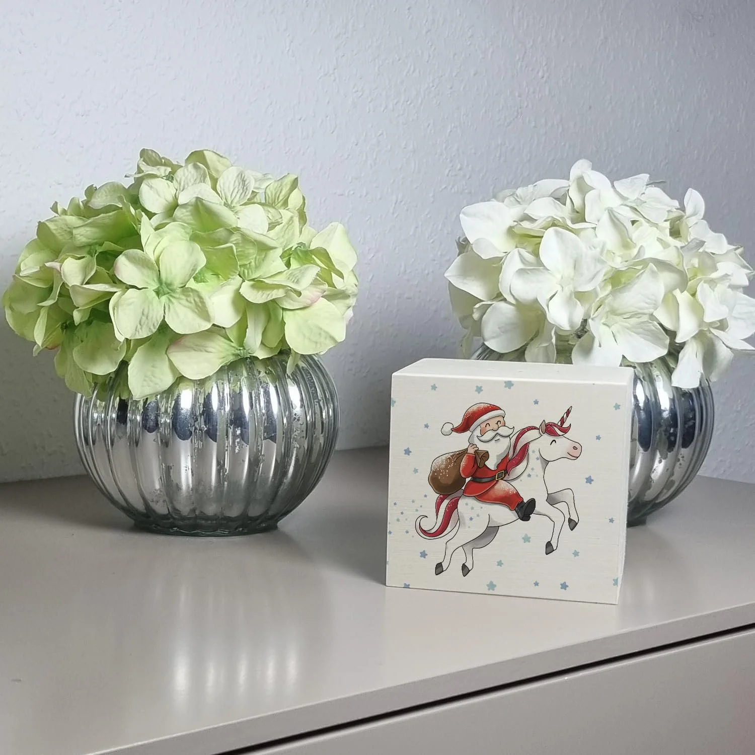 Скарбничка Санта-Клаус на єдинорозі дерев'яна, фото №2