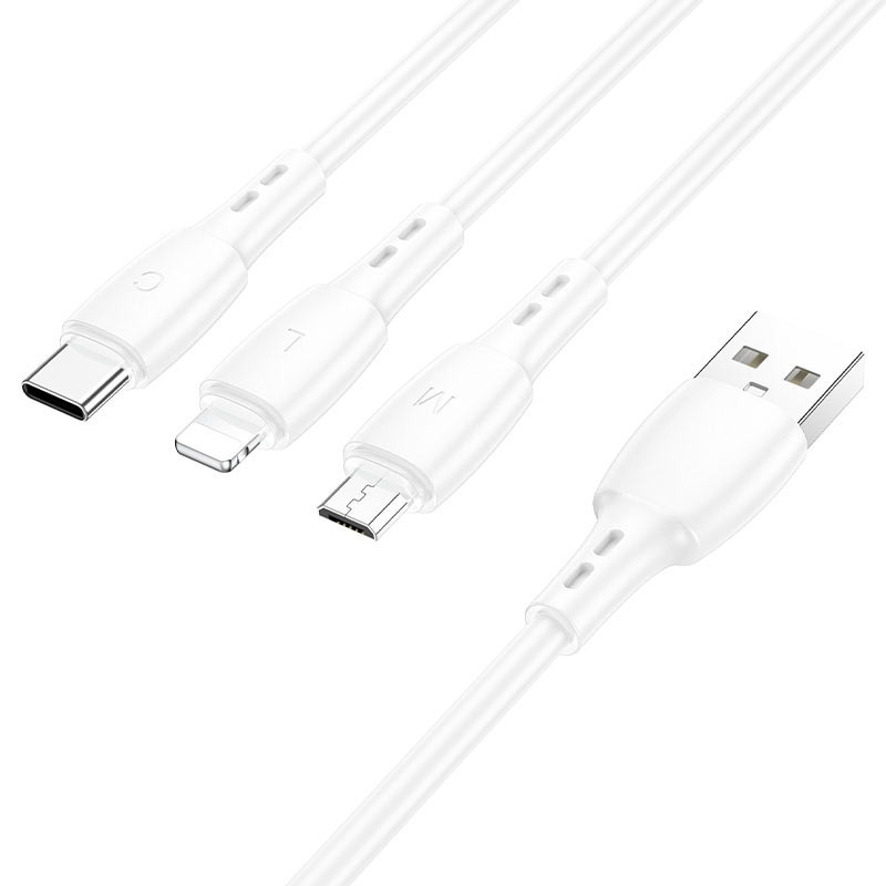Дата кабель Borofone BX71 USB to 3in1 1m, фото №3
