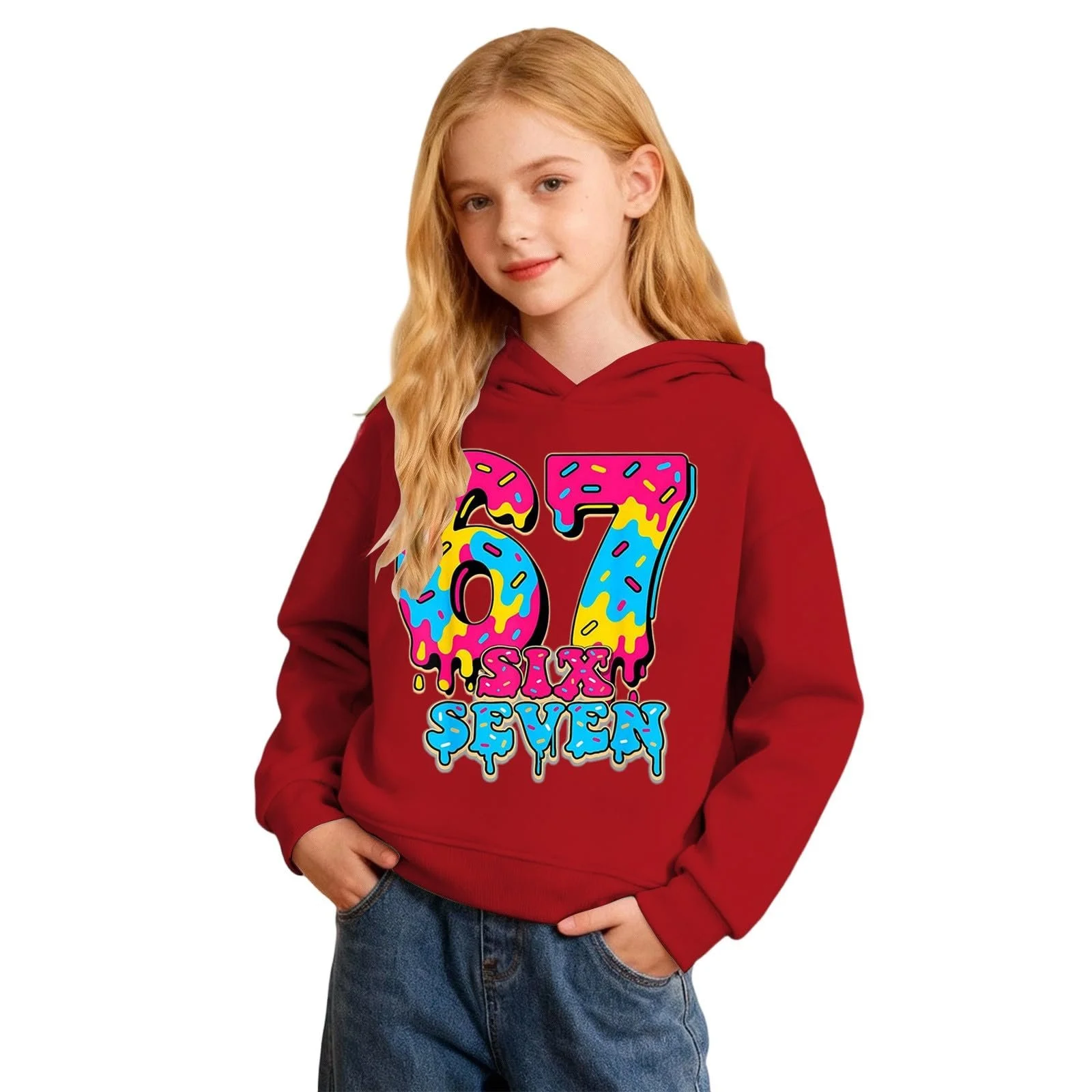 Детская толстовка для мальчиков, подростков, девочек, удобная толстовка с капюшоном, модная повседневная толстовка для девочек, зимняя милая EIS 67, дышащий пуловер с принтом, флисовая толстовка с капюшоном, рубашка с длинными рукавами, фото №1