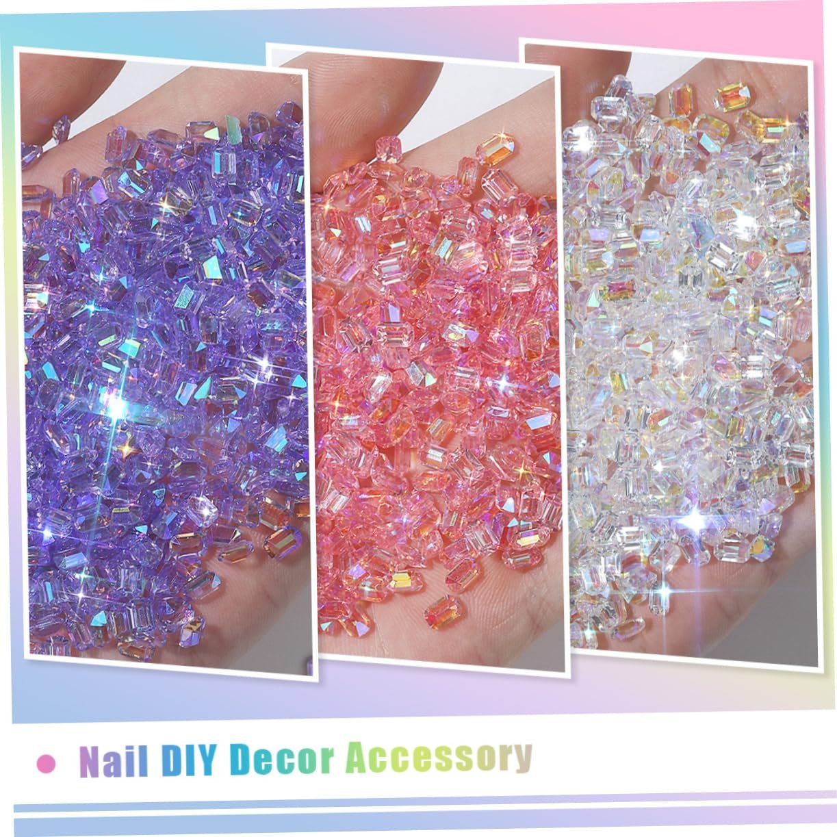 Прикраси Boxen, різнокольорові плоскі камені для творчого дизайну нігтів вдома та в салонах, фото №6