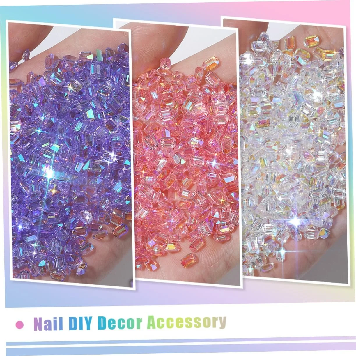 Прикраси Boxen, різнокольорові плоскі камені для творчого дизайну нігтів вдома та в салонах, фото №6