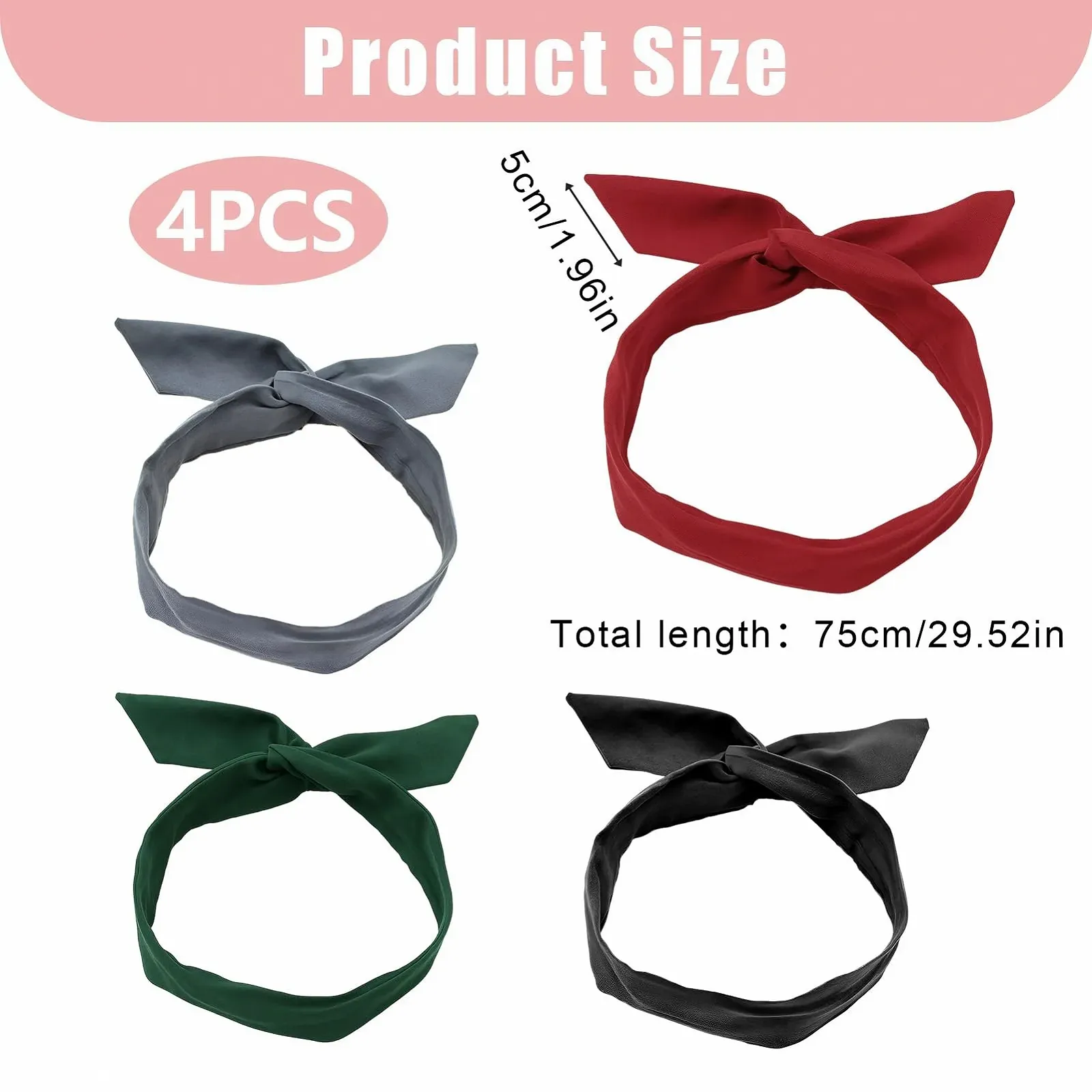 Набір пов'язок для волосся з бантом Alice 4 шт, фото №2