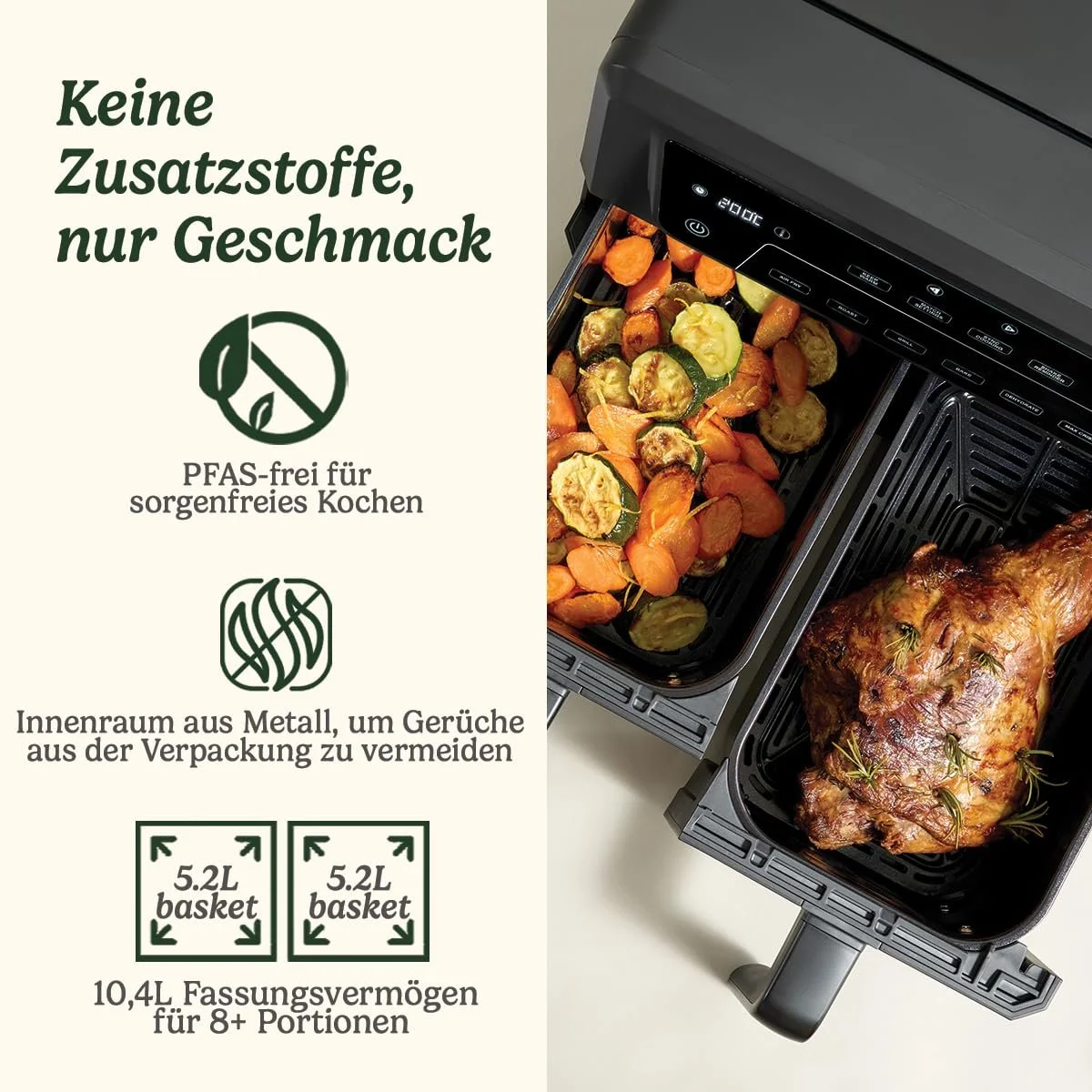 Мультипіч Cuisinart XXL 10.4 L Two-Zone 2 камери 2 x 5.2 L PFAS Free, фото №2 Мультипіч Cuisinart XXL 10.4 L Two-Zone 2 камери 2 x 5.2 L PFAS Free, фото №2