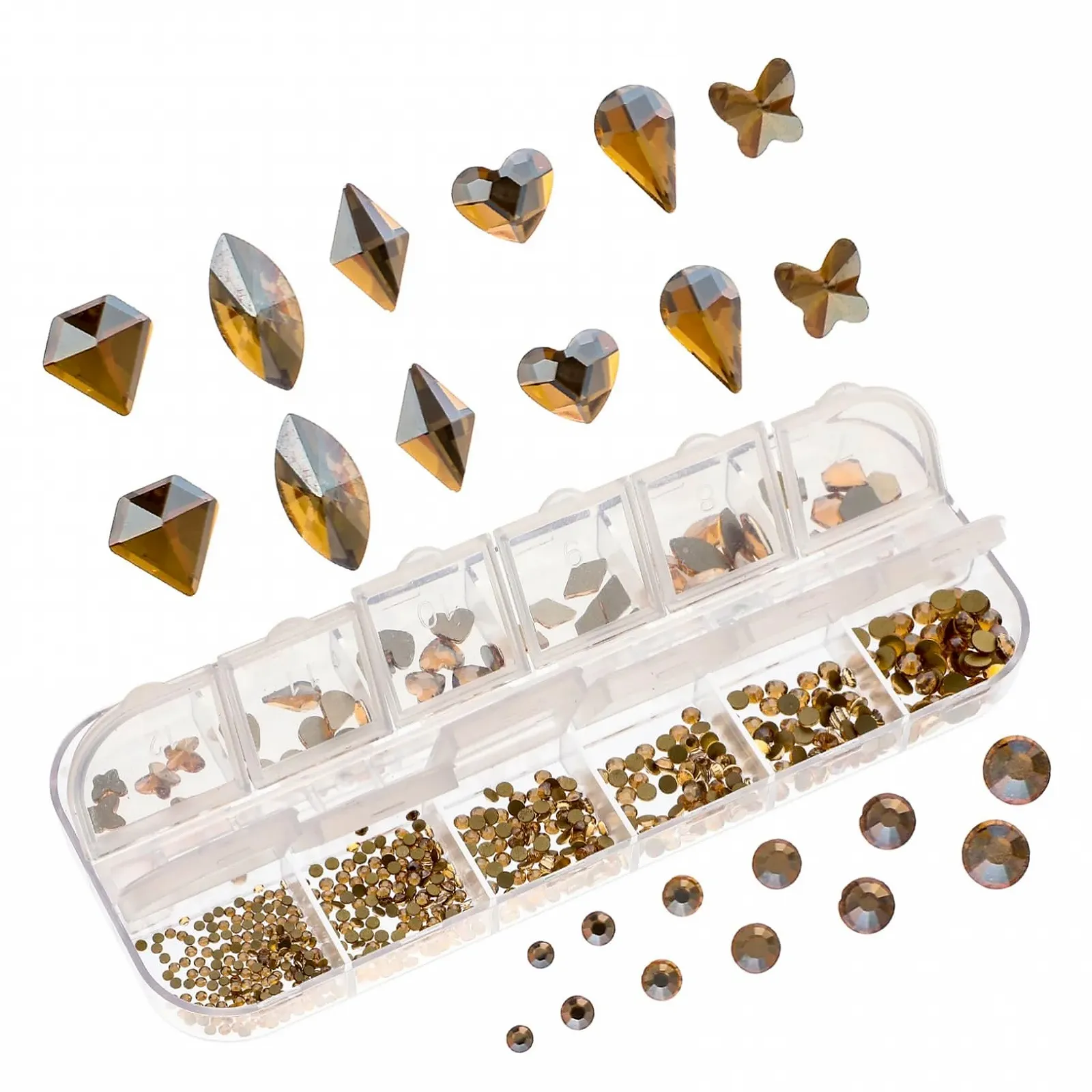 12 шт. Маникюрные бриллианты Необычная форма Плоские стразы для ногтей Украшение для ногтей Маникюрный орнамент Блестящий для ногтей, фото №1
