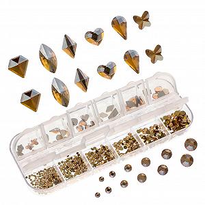 12 шт. Маникюрные бриллианты Необычная форма Плоские стразы для ногтей Украшение для ногтей Маникюрный орнамент Блестящий для ногтей - Фото 1