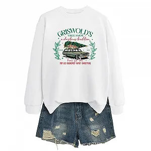 Женский свитшот MLZHAN Griswold's Tree Farm Car Trees Christmas Family Graphic Aesthetic synthetic.ua - Фото 1