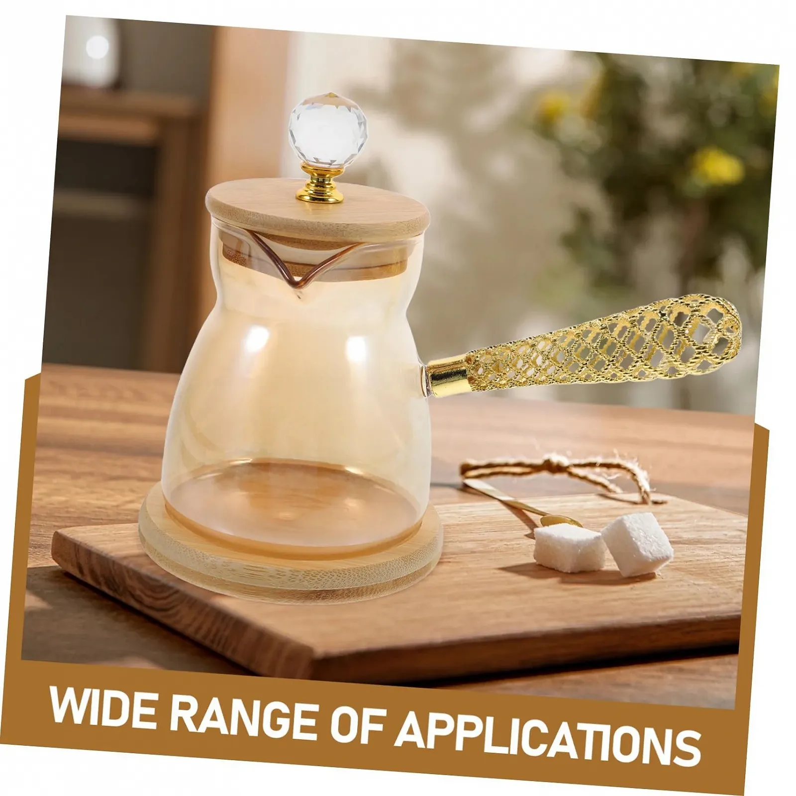 Кавник скляний Ipetboom Жаростійкий з довгою ергономічною ручкою, ручної роботи, універсальний, фото №7