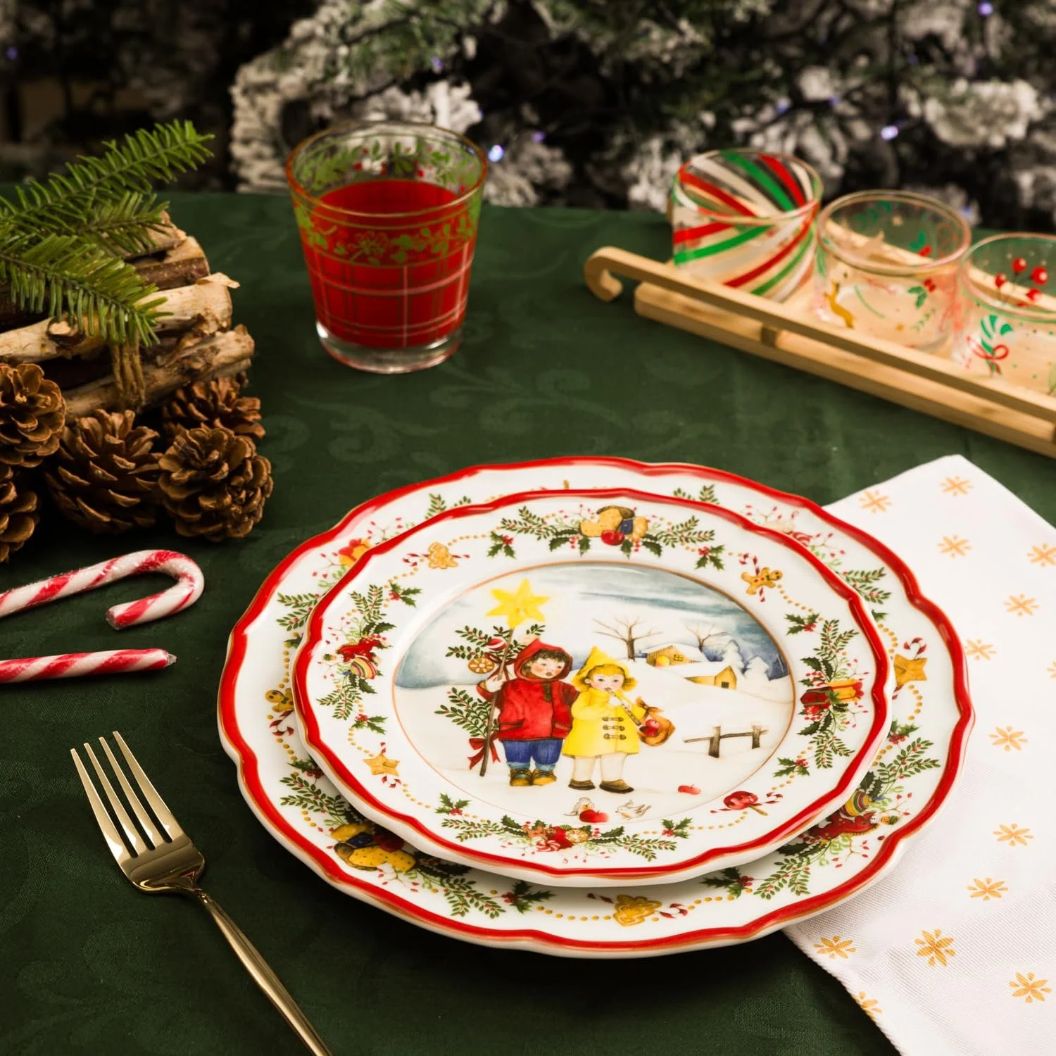 Набор тарелок Generico Nostalgia Porcelain Красный, фото №3 Набор тарелок Generico Nostalgia Porcelain Красный, фото №3