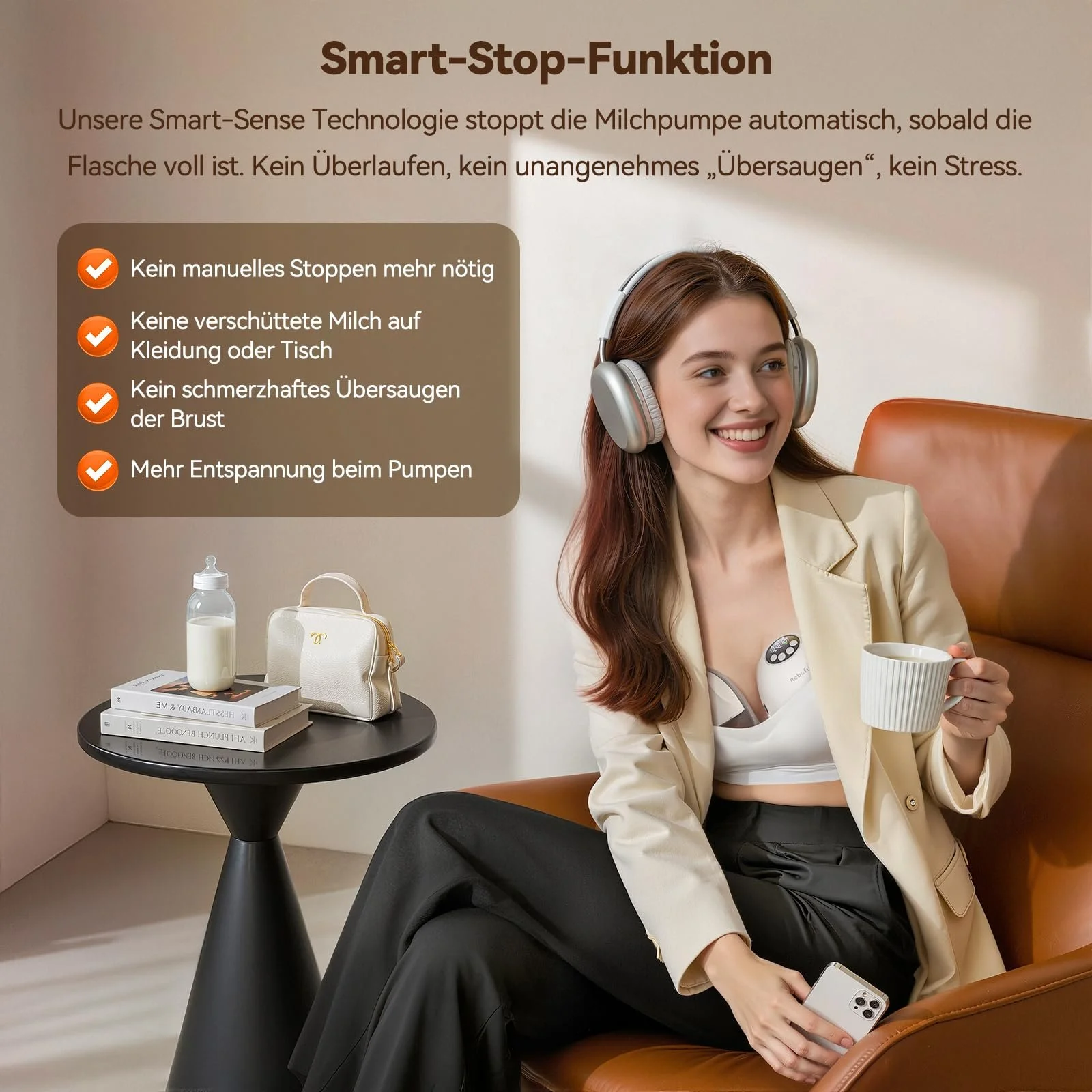 Молокоотсос Robofun электрический, свободные руки, двойной, 4 режима, 12 уровней всасывания, функция защиты от переполнения, с коробкой для хранения, 2 шт., фото №5 Молокоотсос Robofun электрический, свободные руки, двойной, 4 режима, 12 уровней всасывания, функция защиты от переполнения, с коробкой для хранения, 2 шт., фото №5