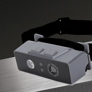 Екшн-камера Head Mounted Portable Gesture Sensor Light 1800 мАг 45° 1080P з лампою (Сірий) synthetic.ua - Фото 1