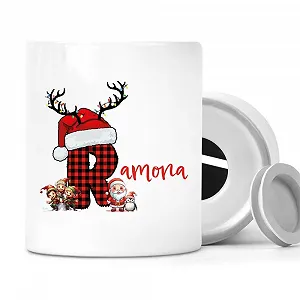 Скарбничка Weihnachten Персоналізована з ім'ям та літерою Керамічна - Фото 1