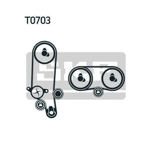 Комплект водяного насоса та ременя ГРМ SKF VKMC 01122 для AUDI SEAT SKODA VW, фото №2