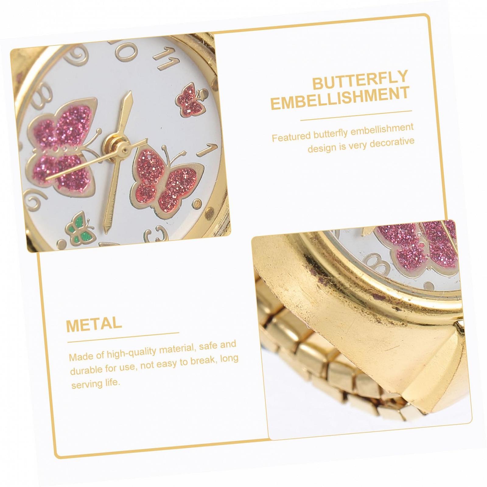 Кольцо-часы Beaupretty Schmetterlinge для женщин, модные часы на палец с большими цифрами для ежедневного использования, фото №4