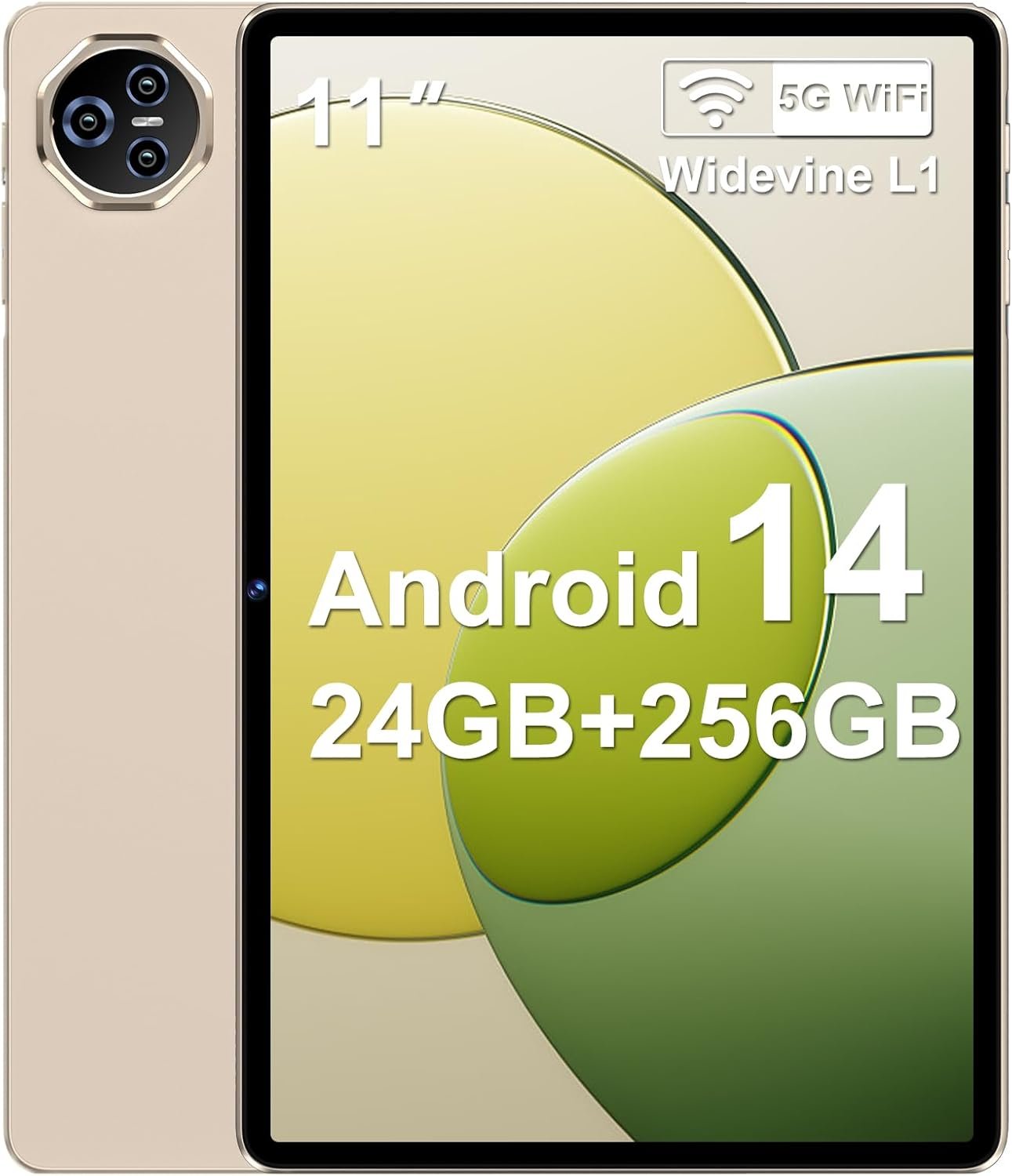 Планшет 11" Biegedy B23 8+16/256Gb 8 ядер Android 14 8000 mAh Gold, фото №1