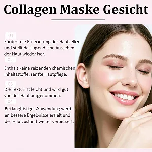 Маска Гелевая Коллагеновая для Лица - Глубокое Восстановление Натуральная Мягкая Коллагеновая Маска - Ночная Коллагеновая Маска для Лица, Уменьшает Морщины и Придает Блеск (6 шт. в упаковке) synthetic.ua - Фото 1