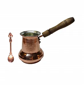 Турка LEO Design Мідна Cezve Ibrik Briki з дерев'яною/латунною ручкою - Фото 1