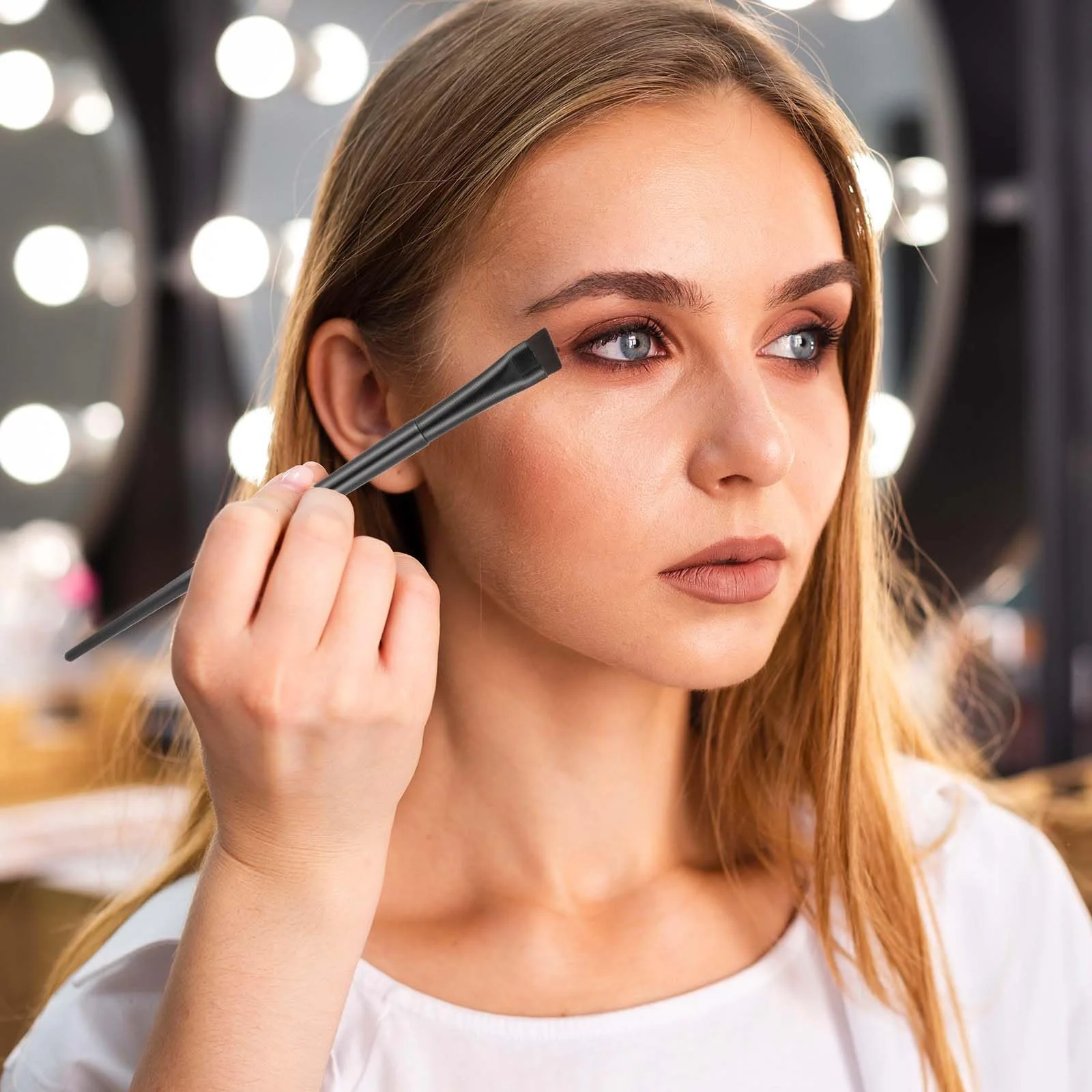 Набір пензлів для брів та підводки Angled Eyebrow Eyeliner Brush Set 10 шт., фото №7