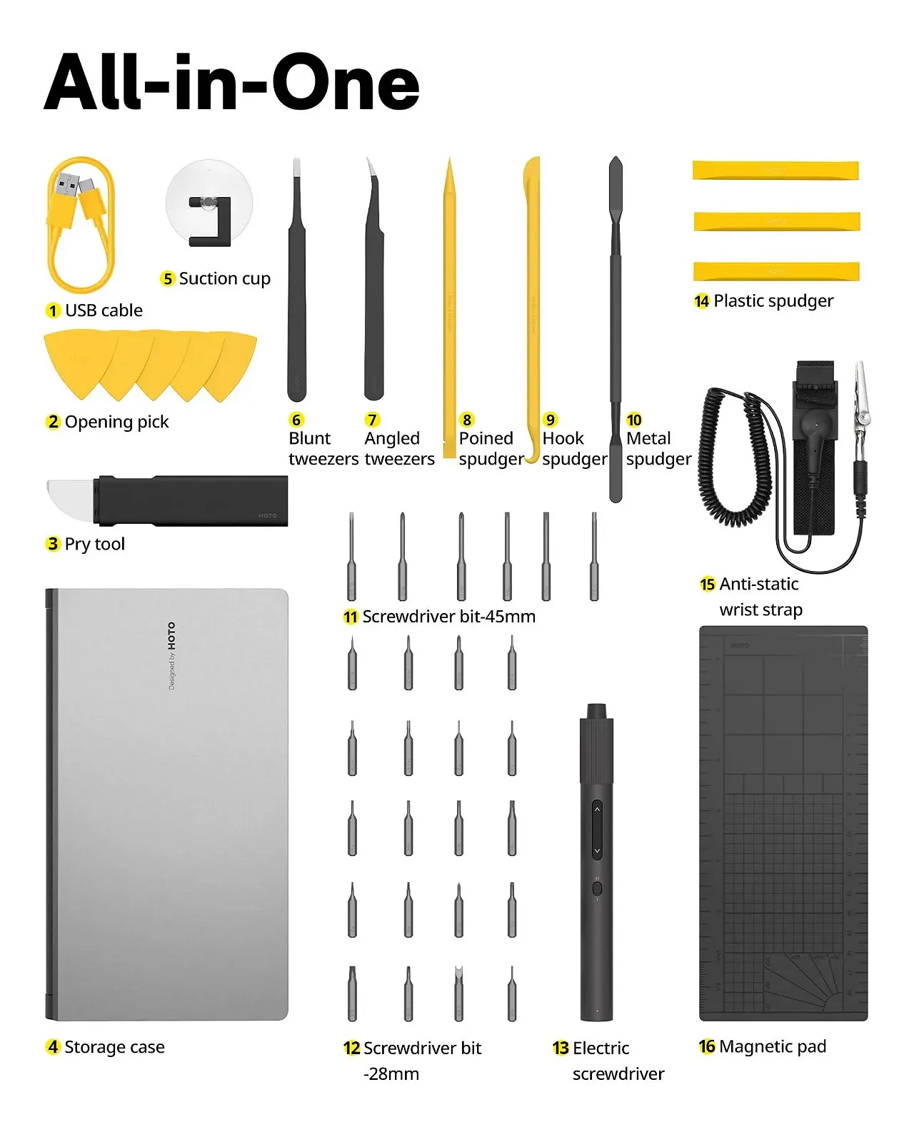 Набір викруток HOTO Precision Mechanic 48 в 1 Electric Screwdriver Set, фото №6