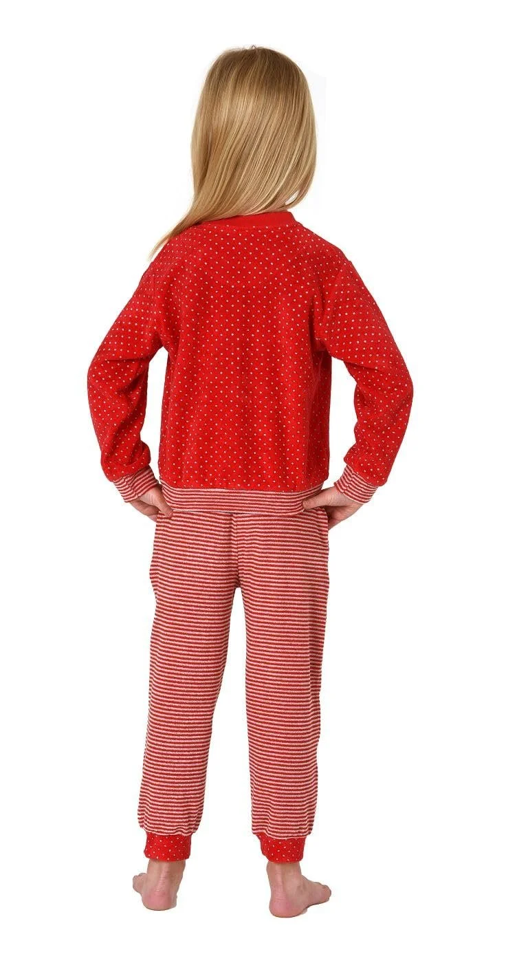 Піжама Normann для дівчат, махрова тканина, з манжетами, тепла, у смужку, фото №5 Піжама Normann для дівчат, махрова тканина, з манжетами, тепла, у смужку, фото №5