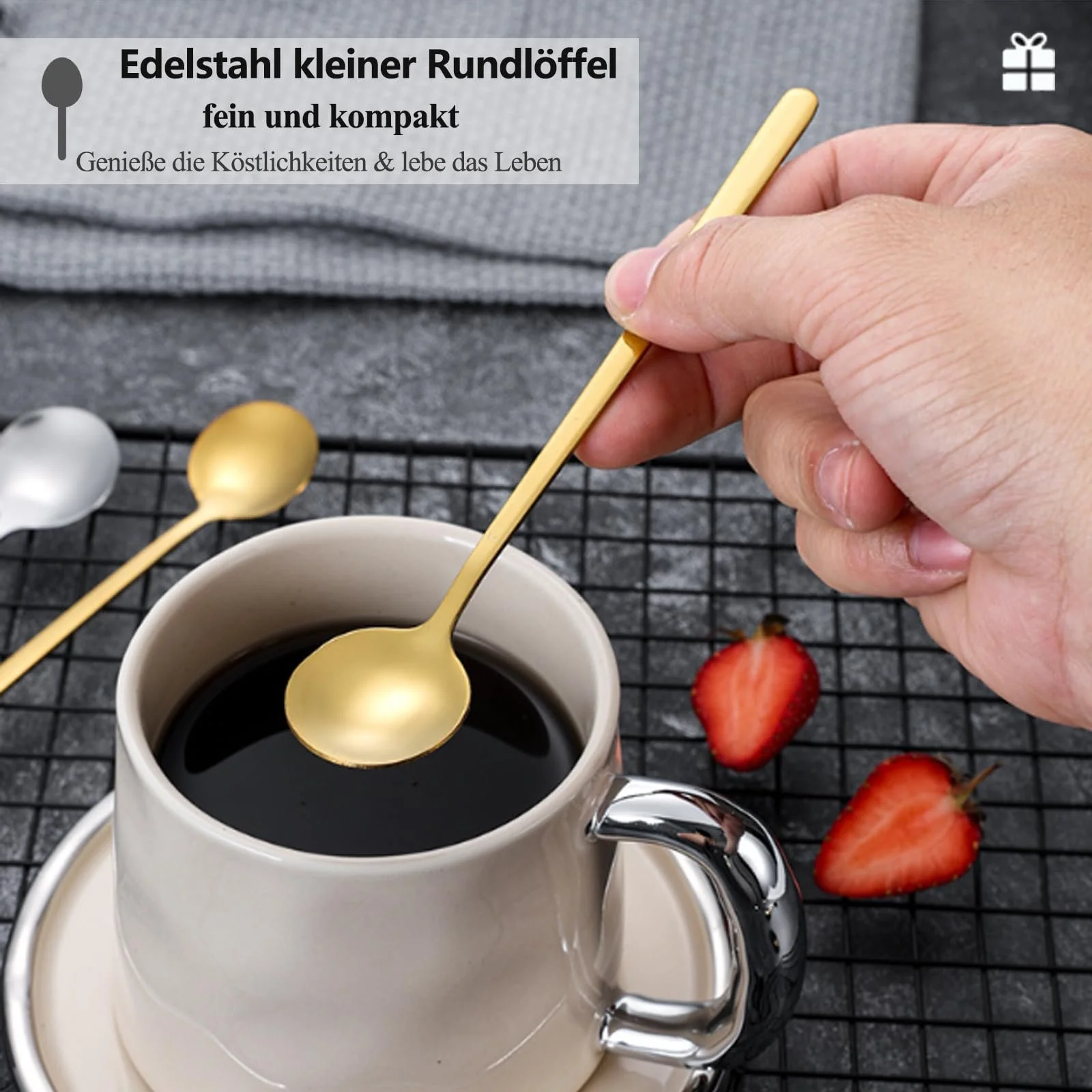 Ложка для латте Macchiato YIIFEEO Набір з 10 штук Нержавіюча сталь, фото №4