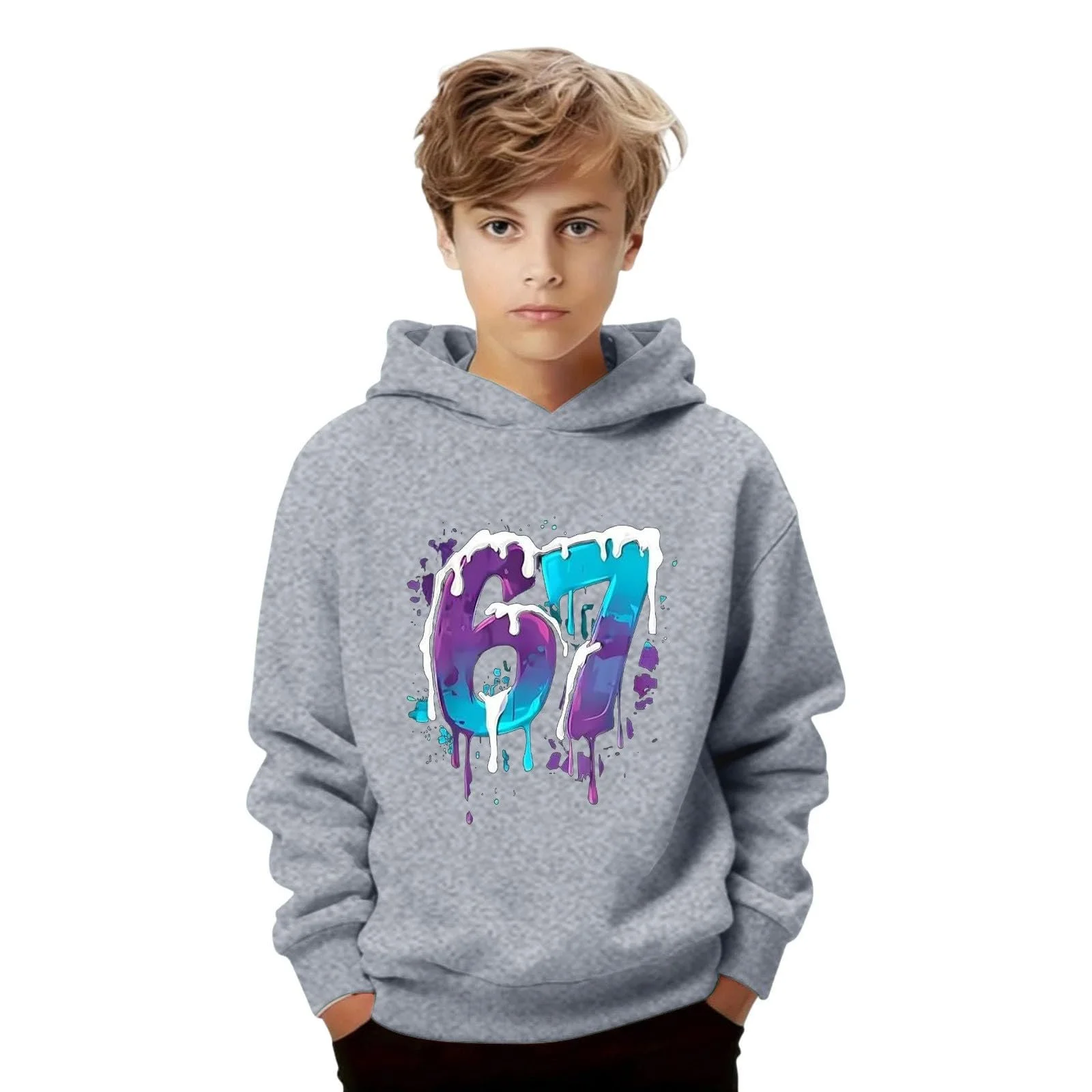 Худі 67 Cartoon-Druck З довгими рукавами, фото №3