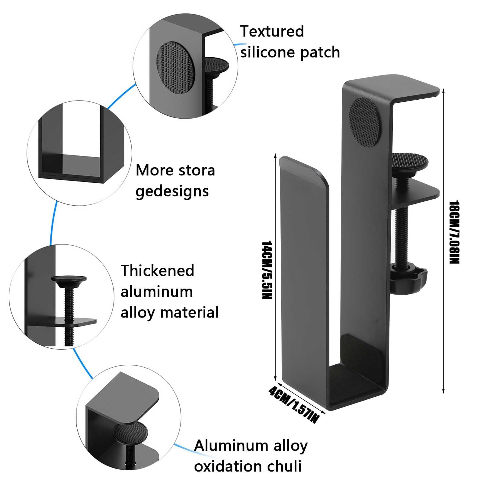 Держатель для ноутбука Yolispa регулируемый, для крепления сбоку стола, вертикальная подставка, органайзер для дома и офиса, фото №2