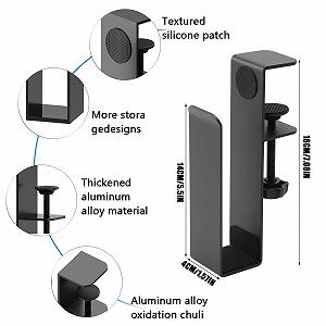 Держатель для ноутбука Yolispa регулируемый, для крепления сбоку стола, вертикальная подставка, органайзер для дома и офиса synthetic.ua - Фото 1