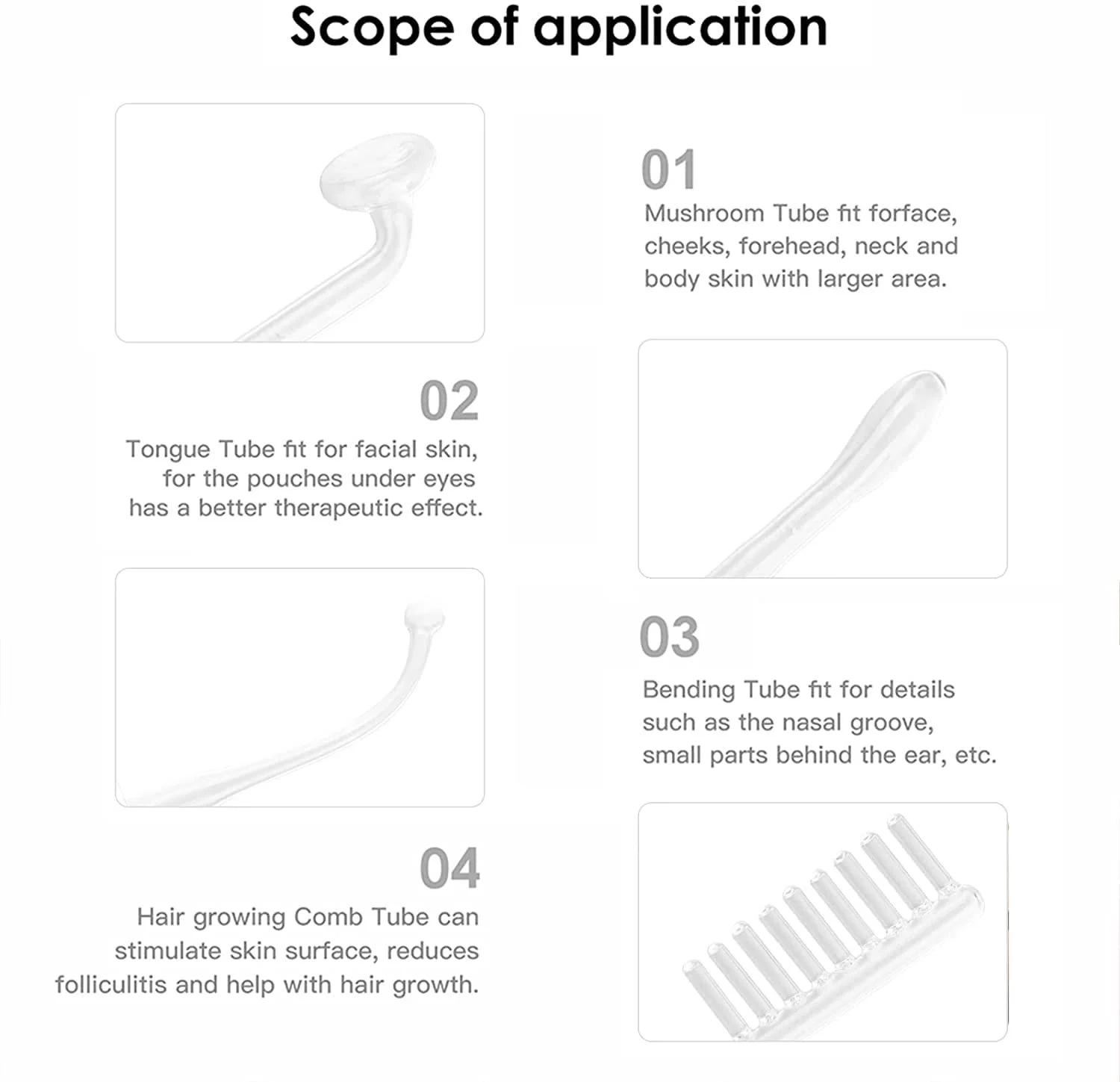 Высокочастотный прибор для лица с 4 электродами, фото №5
