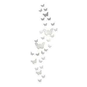 Набір дзеркальних наклейок на стіну Butterfly 35 шт. Акрил 3D - Фото 1