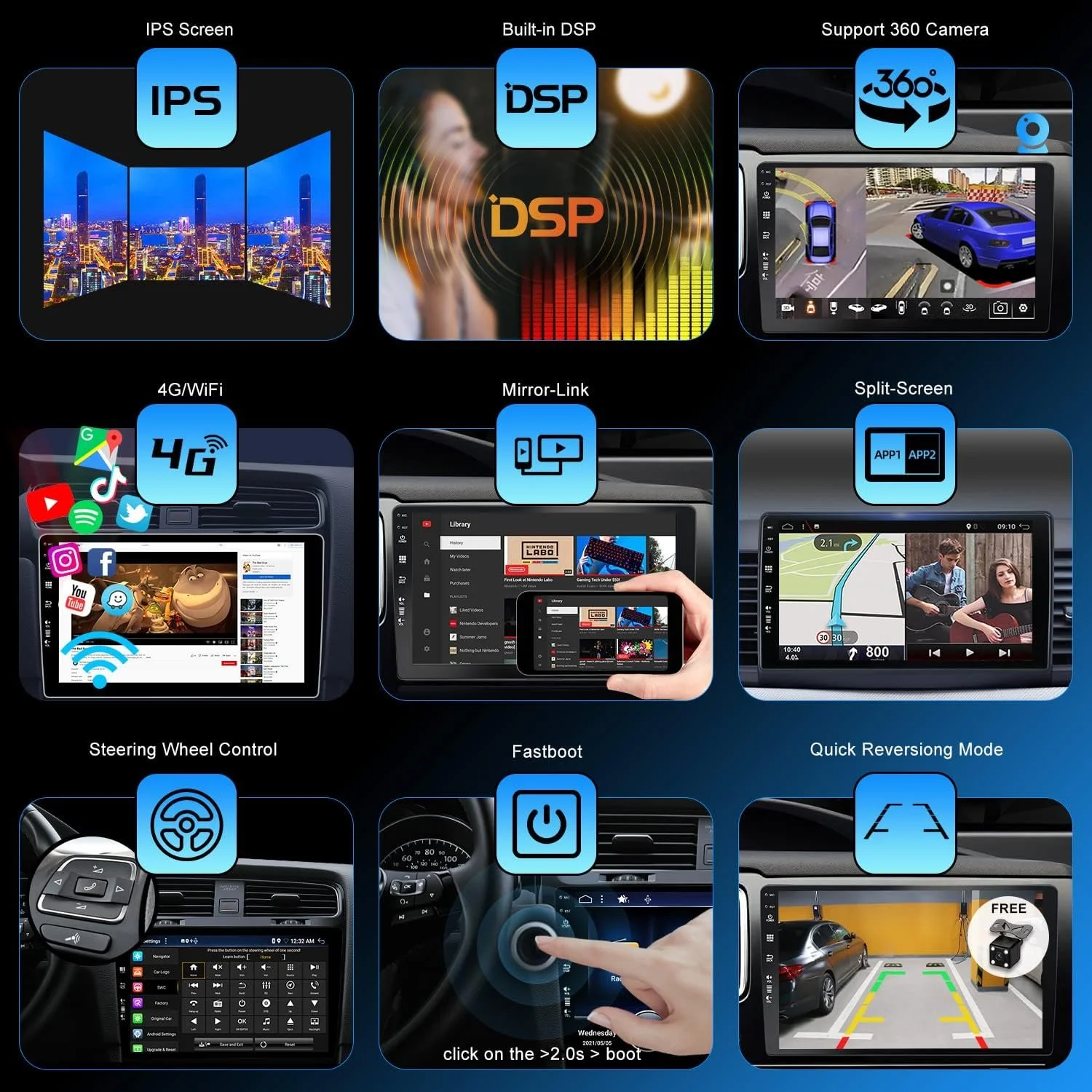 Штатная автомагнитола BXLIYER для Honda CRV 2012-2016 / 10.1" / Сенсорная / 4/64Гб / Android 13 / Apple CarPlay / Android Auto / Bluetooth / WI-FI / GPS / USB / DAB+, фото №4