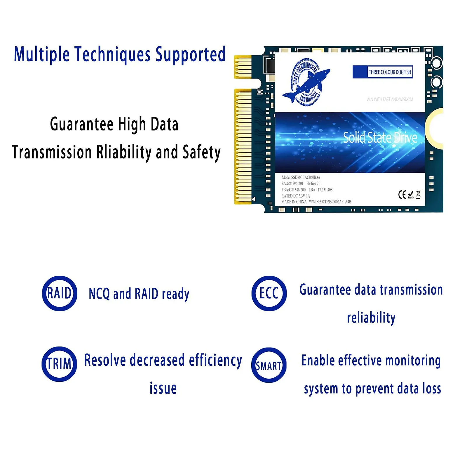 Внутрішній SSD-накопичувач Dogfish 256GB M.2 2230 NVMe PCIe Gen 3.0 x4, фото №5