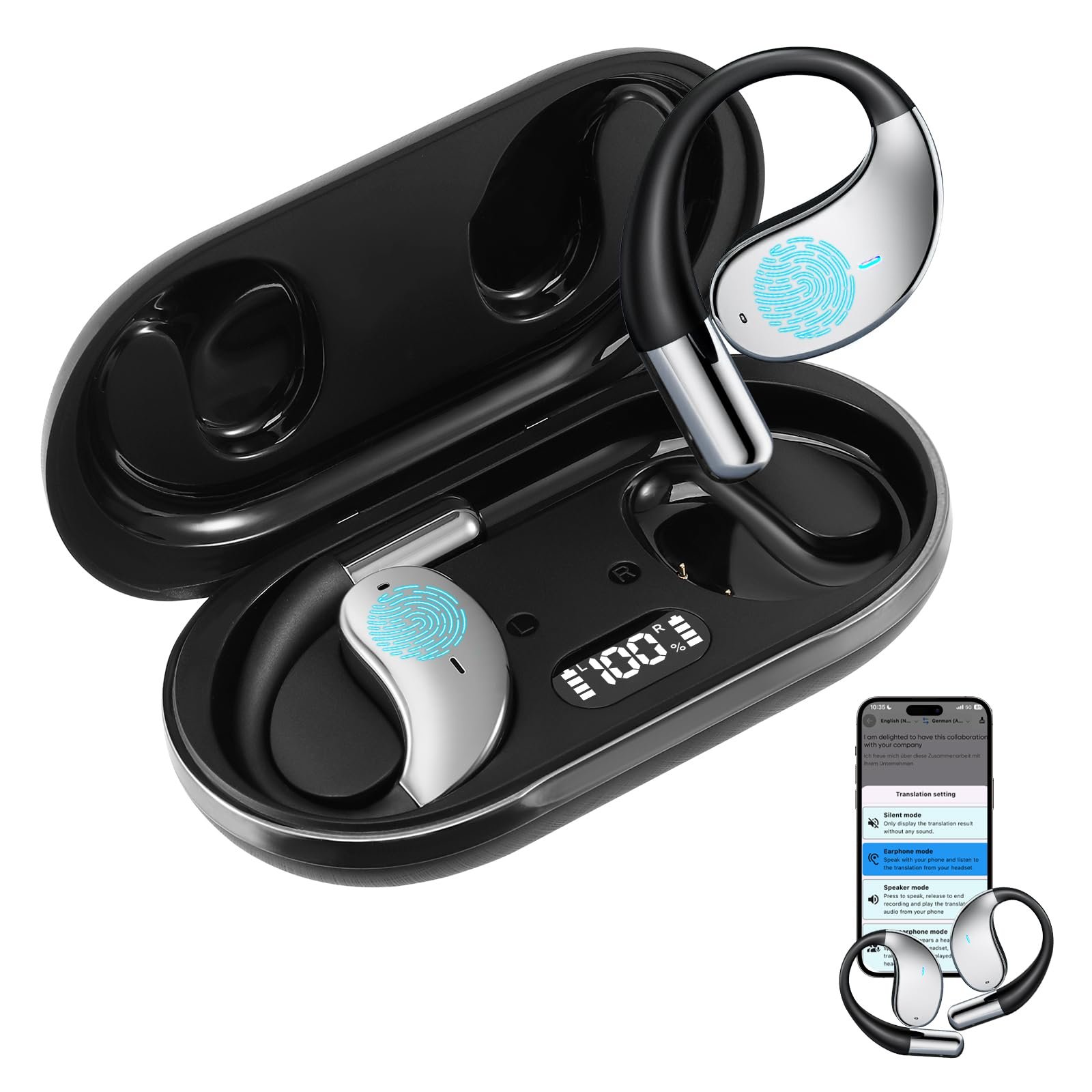 Наушники-переводчики AI 3-в-1, 150 языков AI, фото №1 Наушники-переводчики AI 3-в-1, 150 языков AI, фото №1