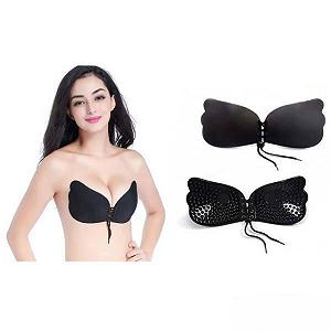 Невидимый бюстгальтер на клейкой основе Fly Bra Черный чашка C - Фото 1