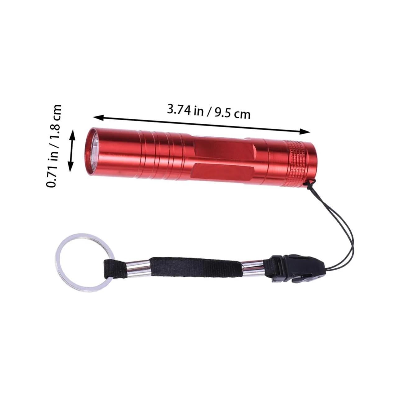 LED ліхтарик Tofficu Малий Ультра Яскравий Міні Алюмінієвий сплав з кільцем для ключів для кемпінгу Пішого туризму Альпінізму Червоний, фото №2
