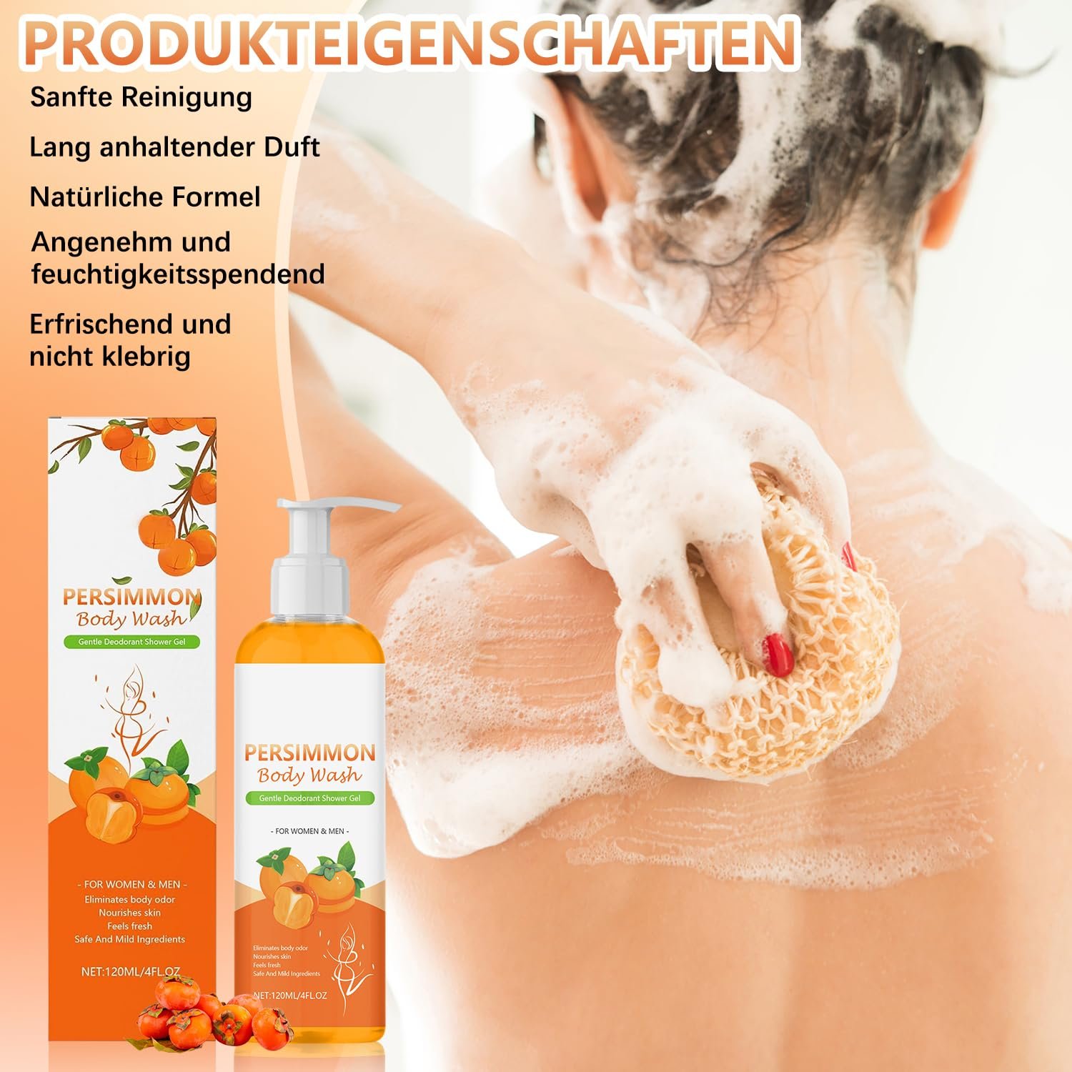 Гель для душу Persimmon Soap for Odour People освіжаючий для всіх типів шкіри 120 мл, фото №6