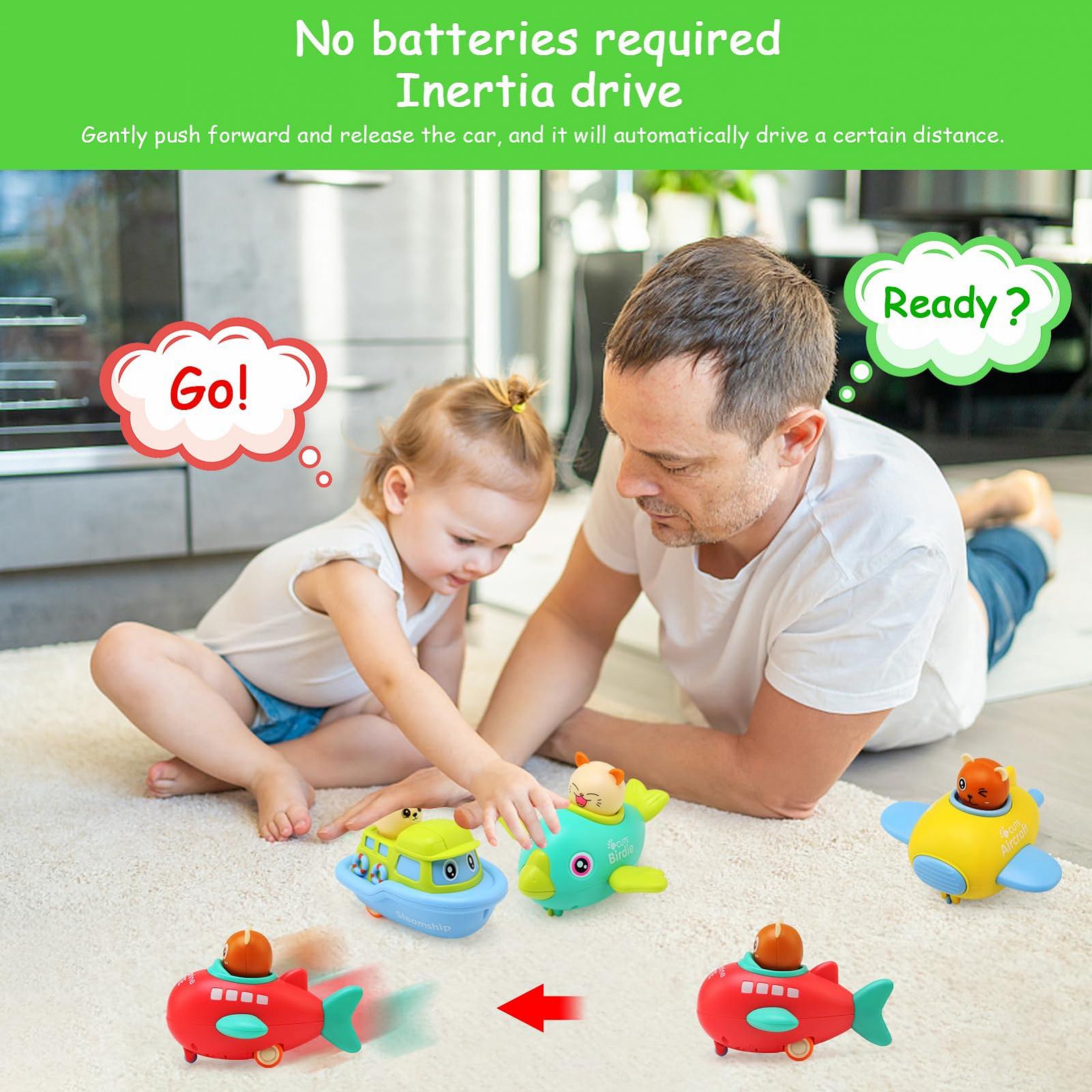 Іграшка LEADSTAR Friction Cars для 1 року 4 автомобілів з музикою, фото №4 Іграшка LEADSTAR Friction Cars для 1 року 4 автомобілів з музикою, фото №4