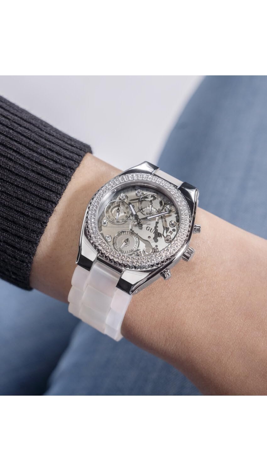 Годинник Аналоговий Guess Jelly Багатофункціональний Жіночий 37мм Прозорий Класичний, фото №6