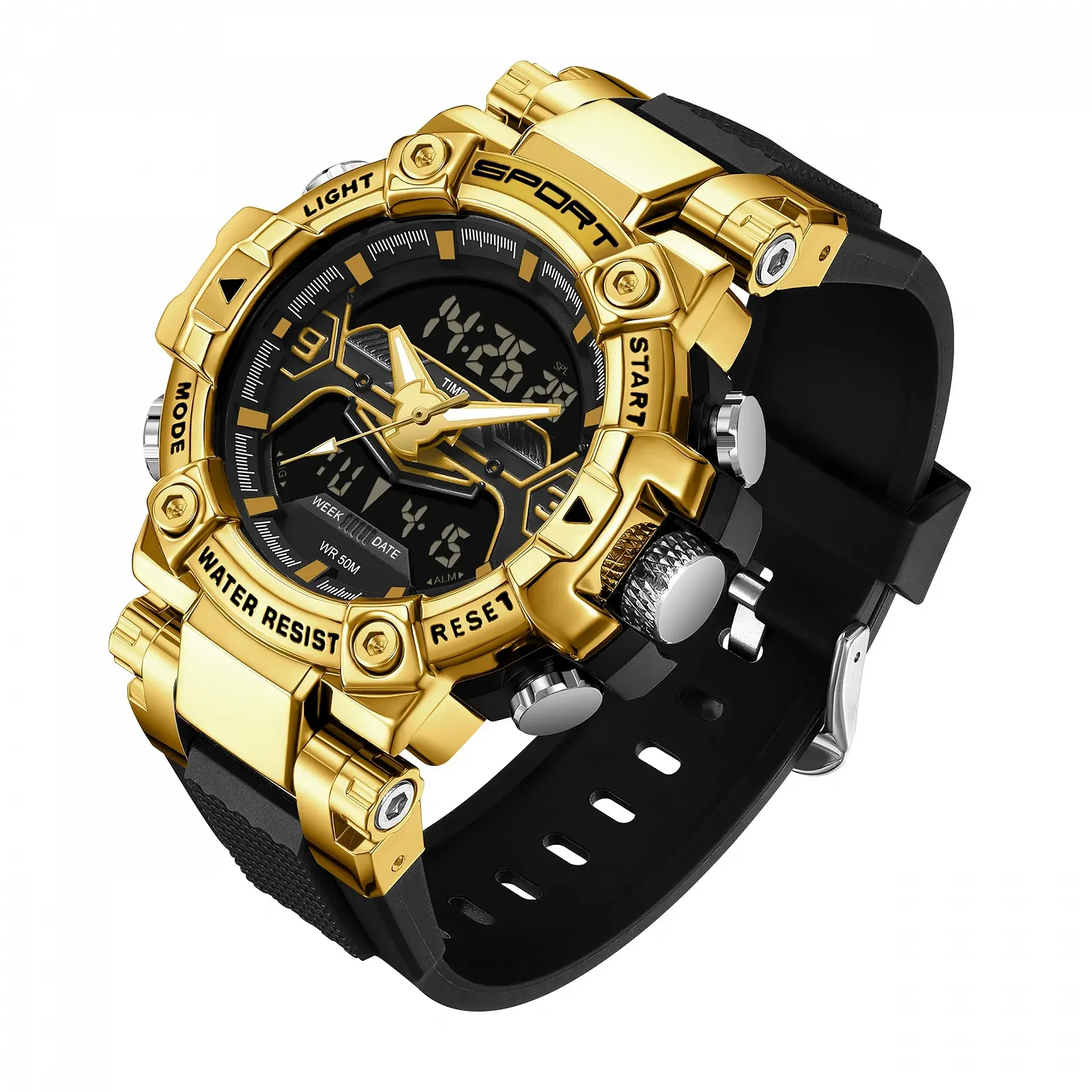 Спортивные Часы Findtime Мужские Военные Цифровые Водонепроницаемые Прочные с LED Подсветкой, Будильником, Секундомером, фото №1