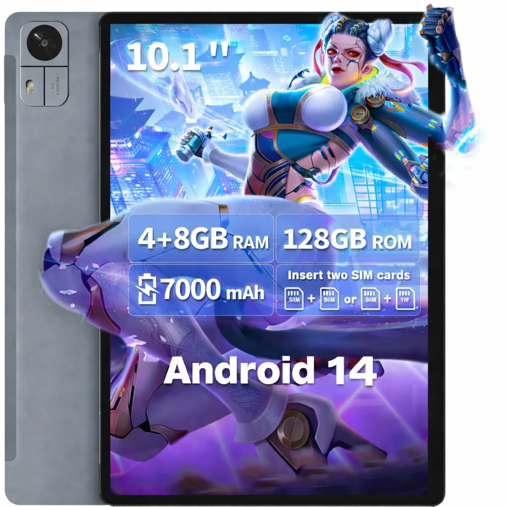 Планшет 10.1" Ekonavi UPad2 (4+8)/128ГБ 4G 2 SIM 8 ядер Android 14 7000mAh Сірий, фото №1