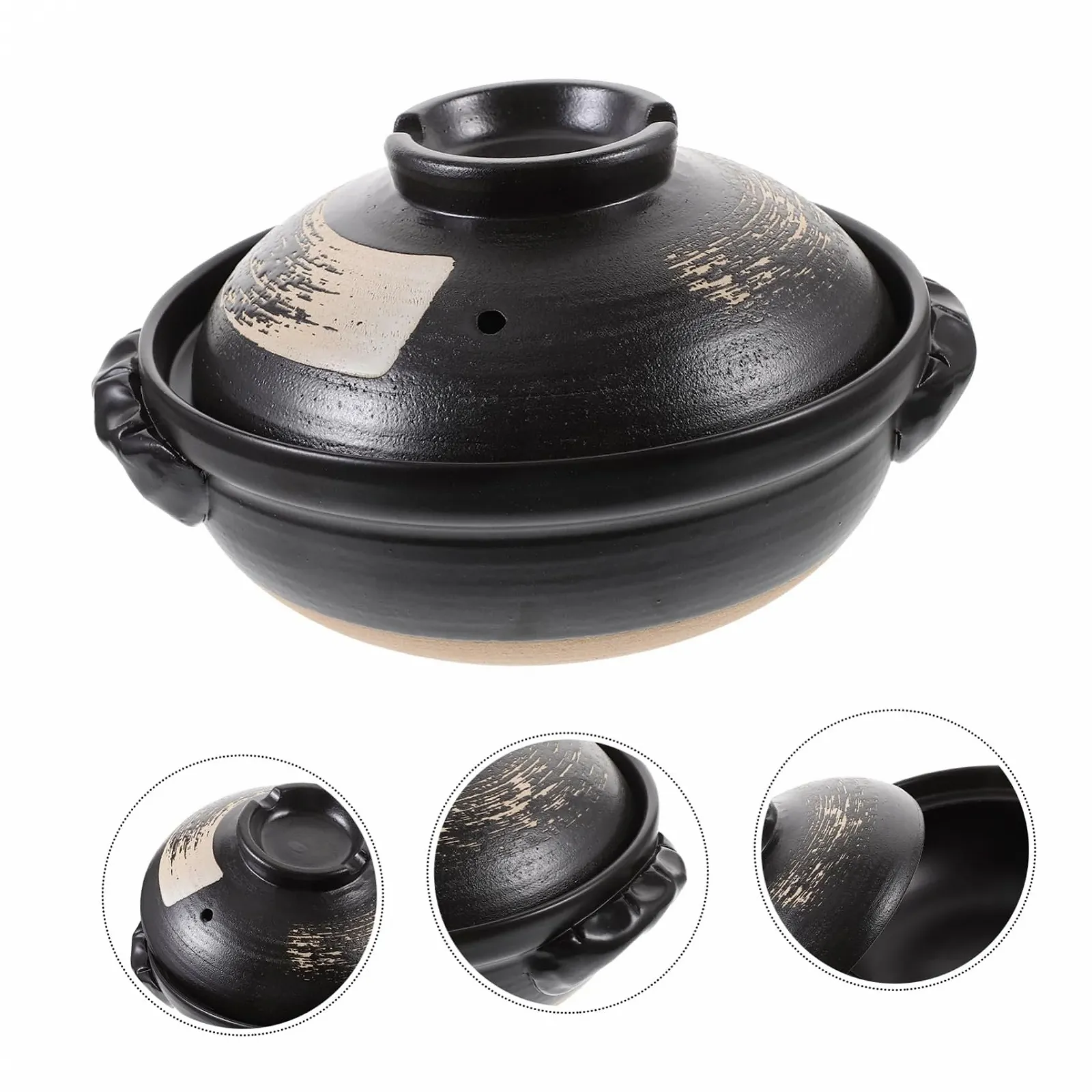 Кастрюля ULTECHNOVO Керамическая 900 мл Термостойкая с крышкой и ручками, фото №5