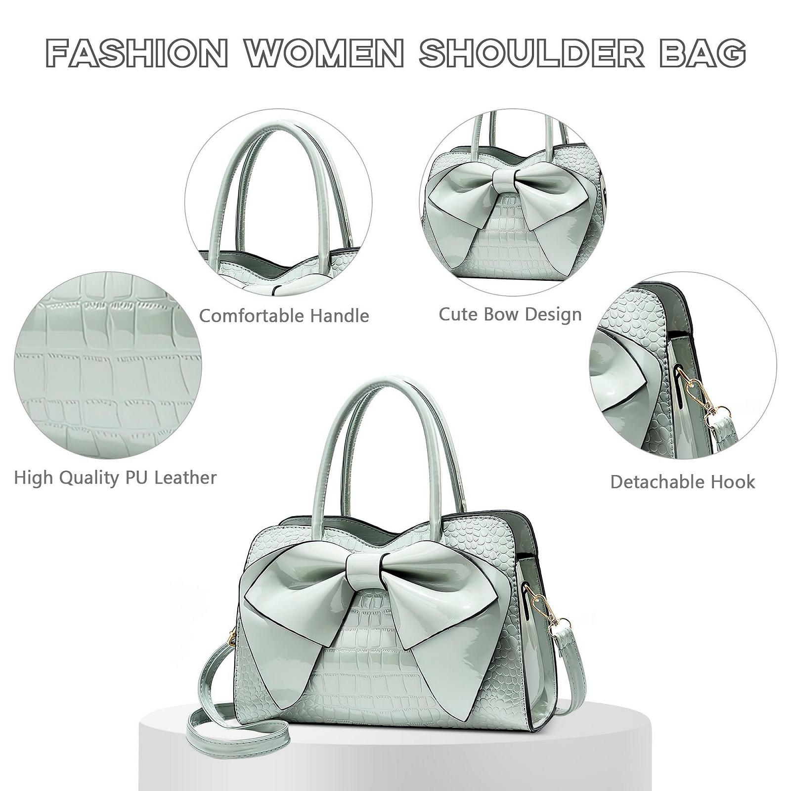 Сумка жіноча POSSOBAG, маленька, елегантна, з бантом, тоут, для шопінгу, для бізнесу, подорожей, на кожен день, з PU шкіри, зелена, фото №5